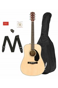 Fender CD-60S Solid Top Dreadnought V2 with Walnut Fingerboard Guitar Pack - Natural